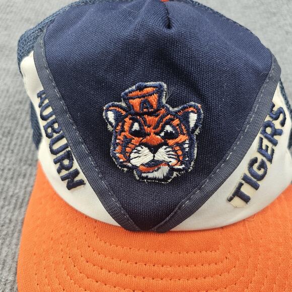 Vintage 1960s Auburn University Tigers Hat Cap Snap Back Original Aubie Logo 50s - Picture 5 of 8